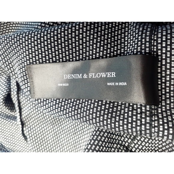 Mens DENIM & FLOWER RICKY SINGH Black White Shirt Size L, Large Button Down VGC - Picture 9 of 9